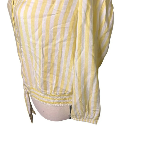 Beach Lunch Lounge Women’s Yellow Striped long sleeve Stretch Waistband Size M - Picture 7 of 13